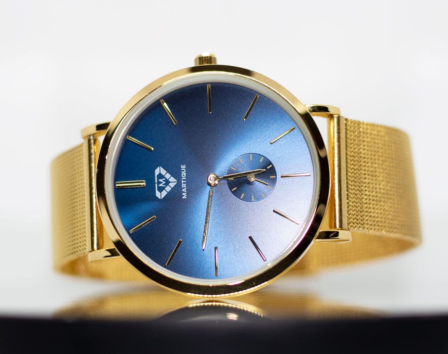 Executive Blue on Gold Mesh